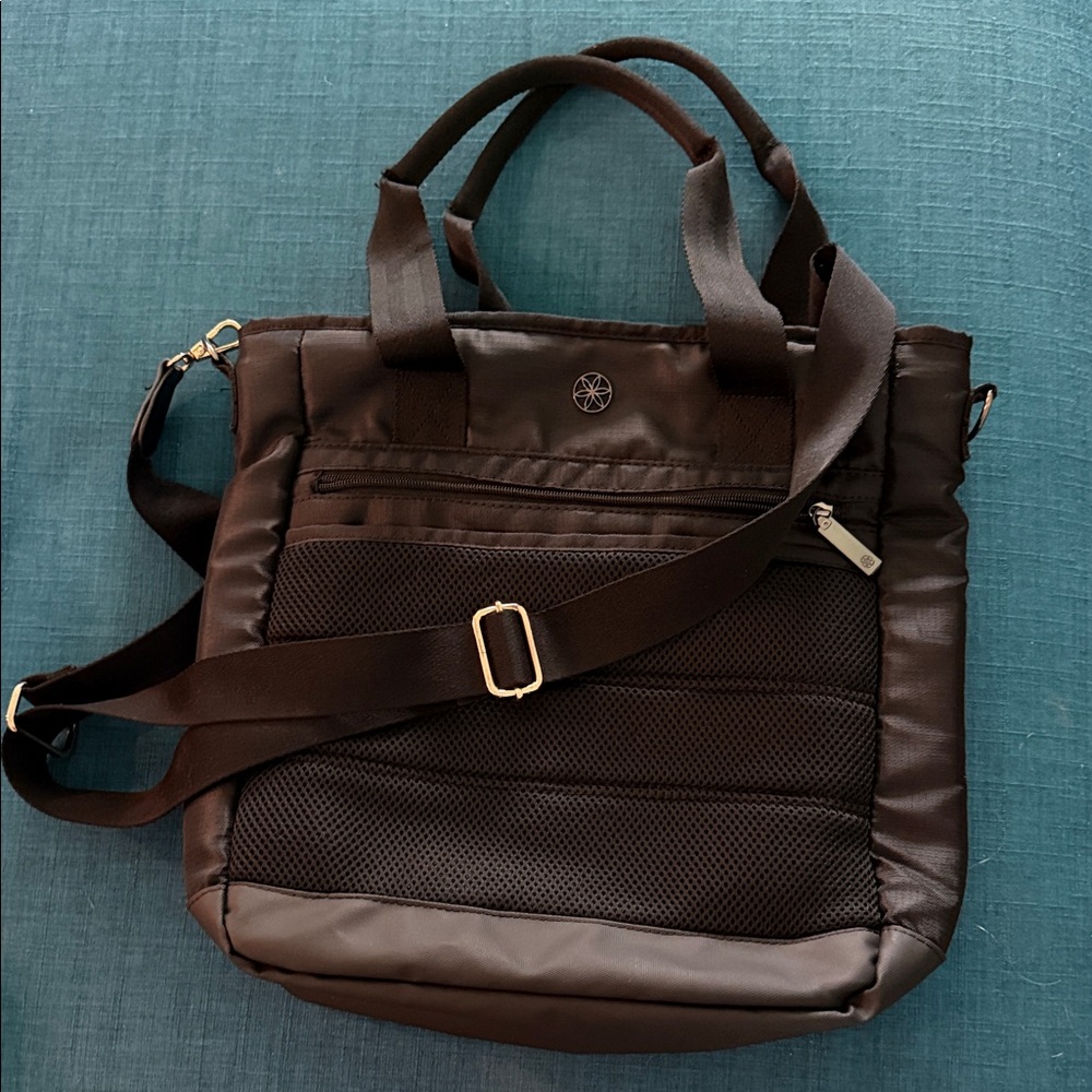 GAIAM Black Quilted Travel Tote with Adjustable Strap